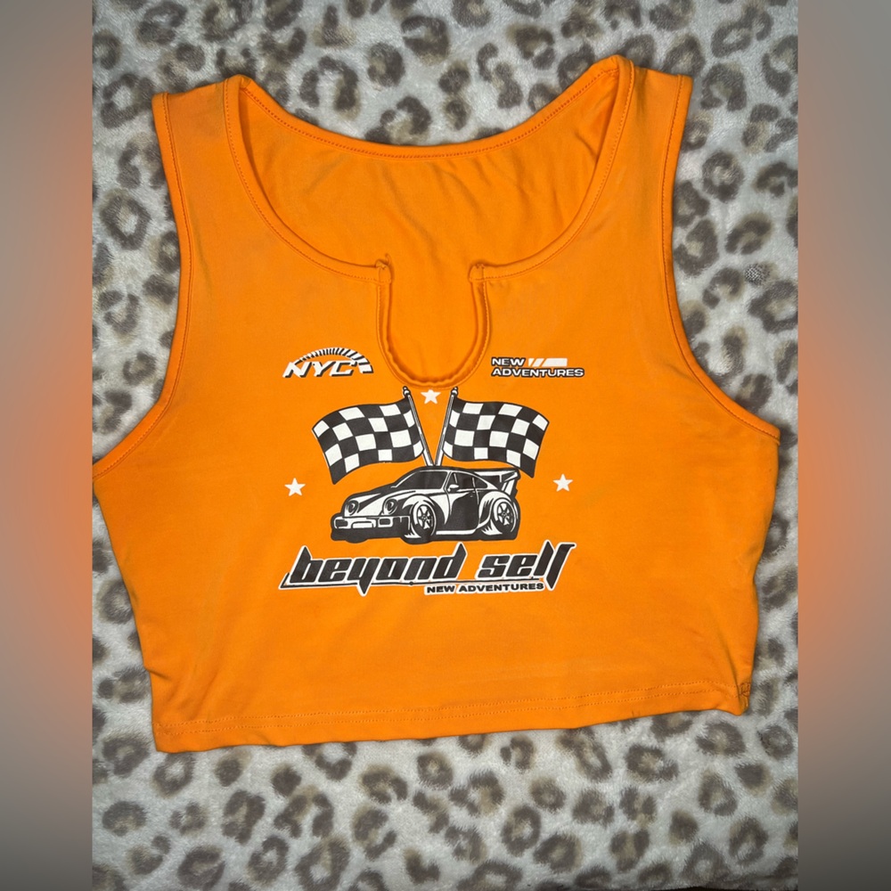 Orange Graphic Tube Top